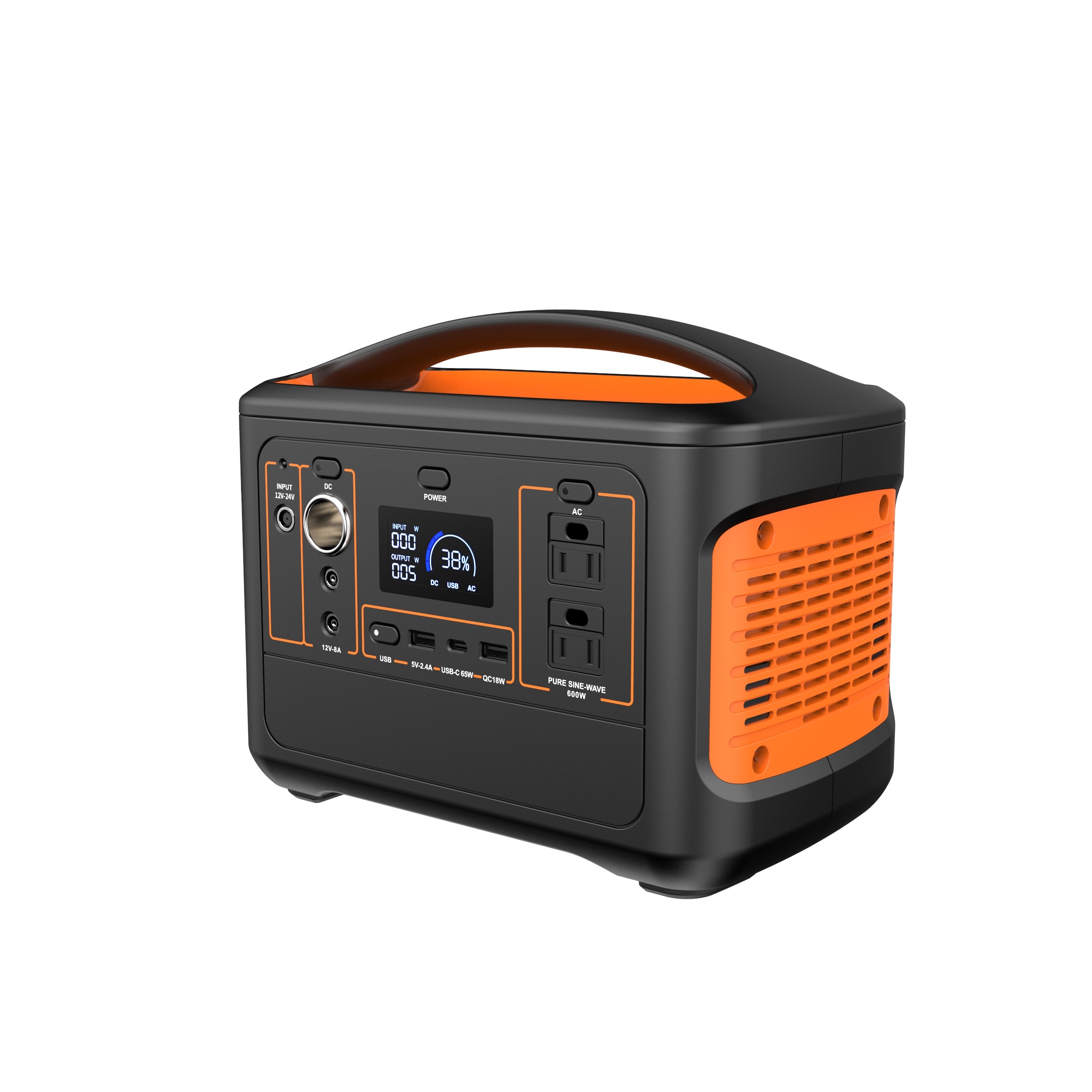 153600mAh 626Wh USB C DC AC 600W Portable Power Station For Camping